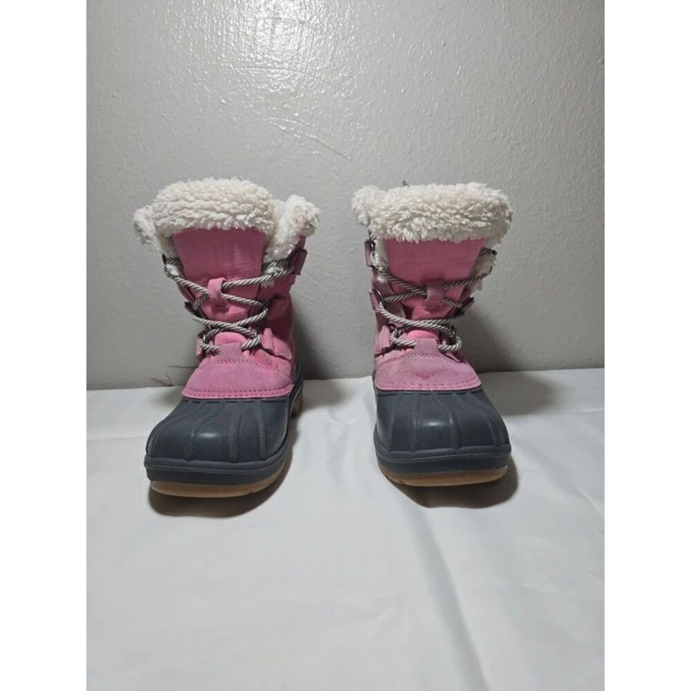 Cat & Jack Kids Size 2 Kit Pink Grey Waterproof Winter Snow Boots Thermolite